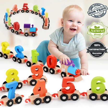 Wooden Digital Train Set 12 pcs